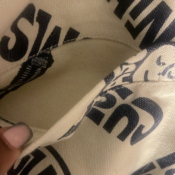 NWT Deus Ex Machina Men’s M Cream/Black Jacket Zip Close Denim Text Pattern Logo - Picture 6 of 10